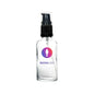 Clear glass spray bottle with black pump and printed Rentra Spa logo, cosmetic packaging