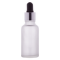 Frosted glass dropper bottle with silver cap for cosmetic serum packaging