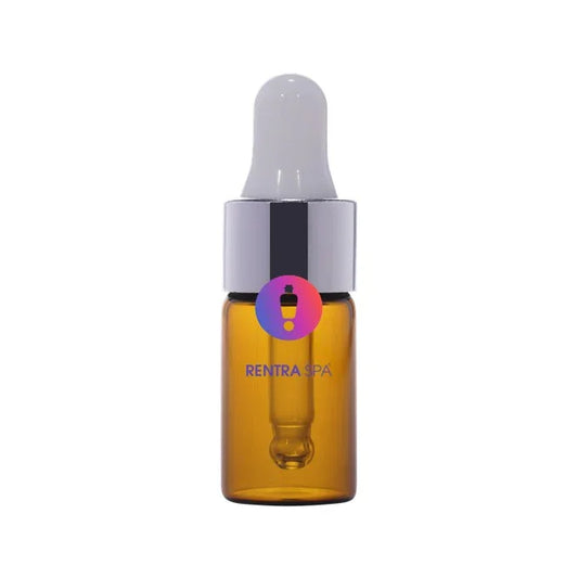 Amber glass dropper bottle with silver cap, ideal for cosmetic serum packaging