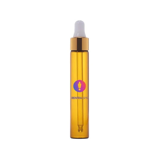 Amber glass dropper bottle with gold cap for cosmetic packaging