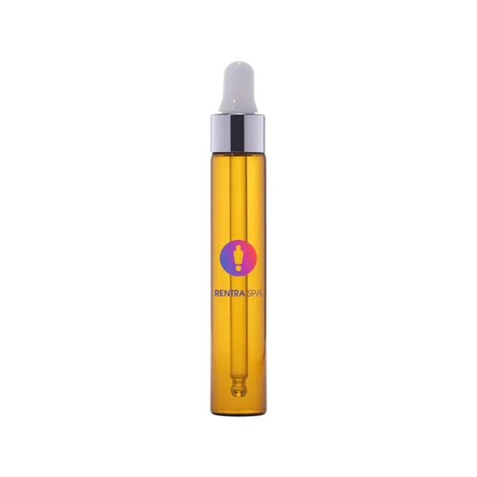 Amber glass dropper bottle with silver cap for cosmetic serum packaging