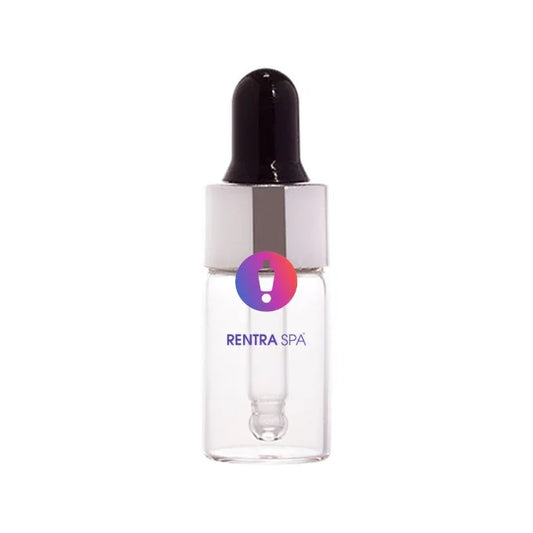 Clear glass dropper bottle with black cap for cosmetic packaging