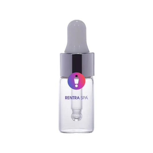 Clear glass dropper bottle with shiny silver cap for cosmetic packaging