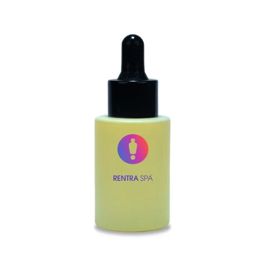 Frosted yellow glass dropper bottle with black cap for cosmetic packaging