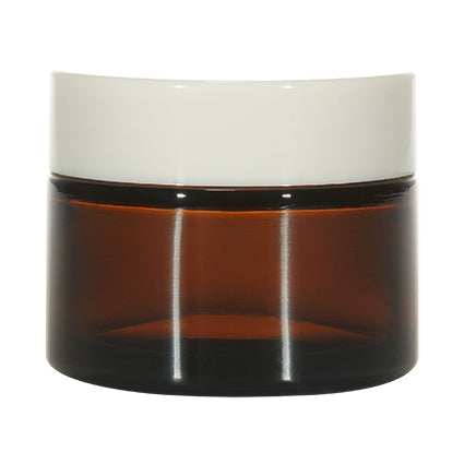 Imported Empty 50g Amber Glass Jars with Lid