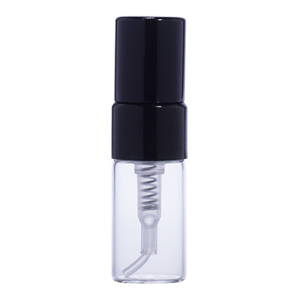 Borosilicate Clear Glass Vials + Black Plastic Mist Spray Pump 2ml