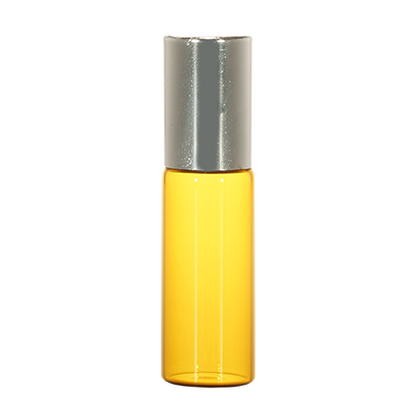 Imported Empty Borosilicate 5ml Amber Steel Roll-on Glass Vials