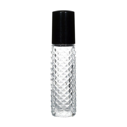 16mm Imported Empty 10ml Clear Crystal Cut Glass Roll on Bottle