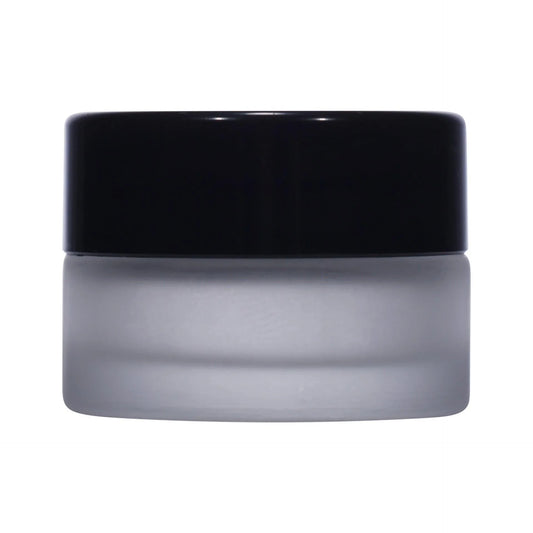 Imported Empty 5g Clear Frosted Glass Jars with Lid Black