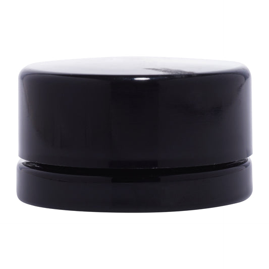 Imported Empty Premium 9g Black Round Glass Jar with Child Proof Lid