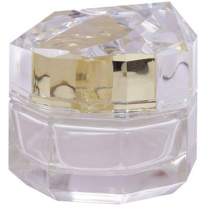 C12 - Exquisite Diamond-Cut Crystal Glass Jars with Glittering Gold Lid - Ultimate Luxury Packaging for Elite Beauty Brands