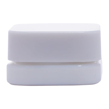 Imported Empty Premium 9g White Square Glass Jar with Child Proof Lid