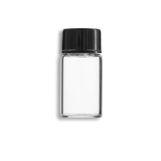 3ml Imported Empty Borosilicate Clear Glass Vials + Black Cap + Euro Dropper