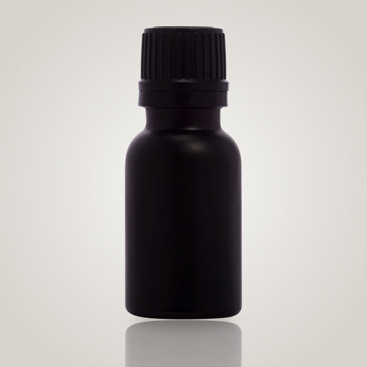 15ml black glass essential oil bottle with black dropper