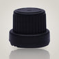 18mm black plastic tamper-proof cap, type 1, for euro dropper bottles