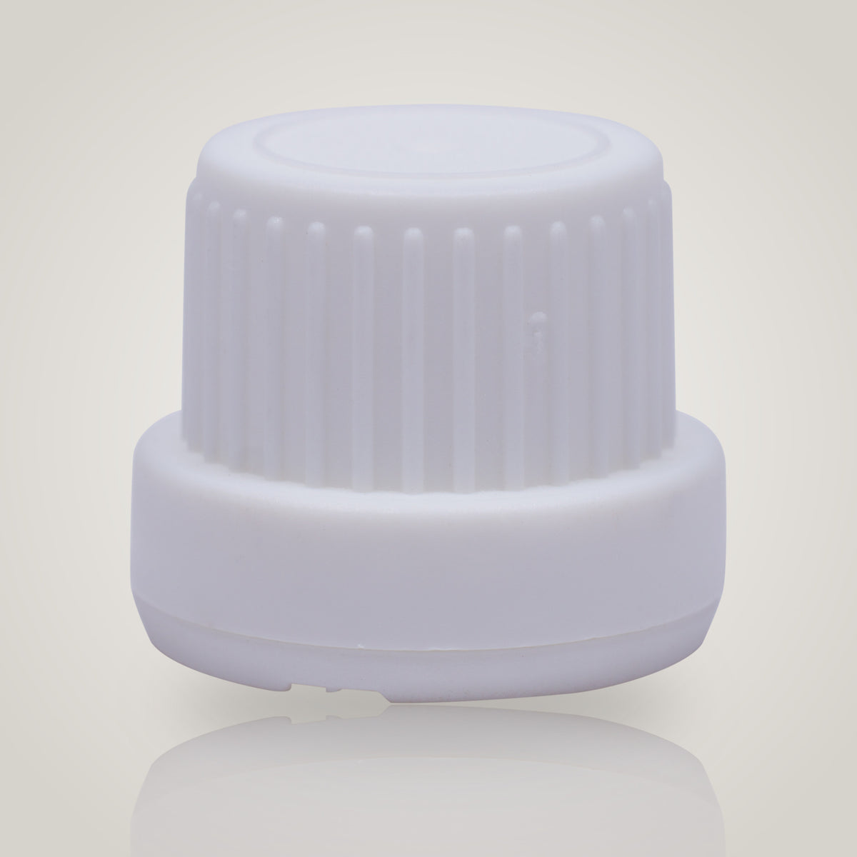 18mm white plastic tamper-proof cap, type 1, for euro dropper bottles