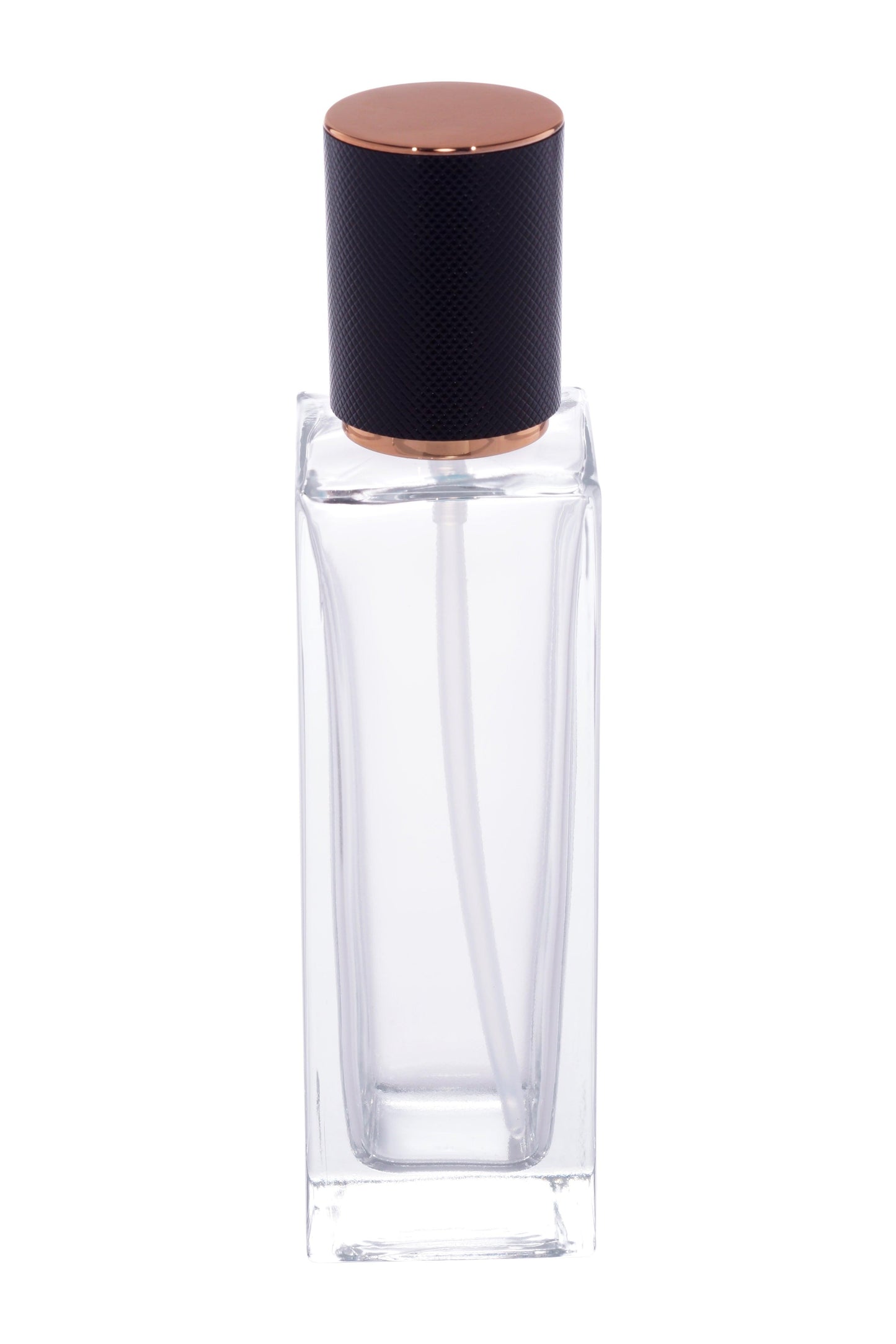 C15 - Imported Empty Premium Square Clear Glass Bottles with Fancy Double Toned Lotion Pump - Rentra S.P.A™