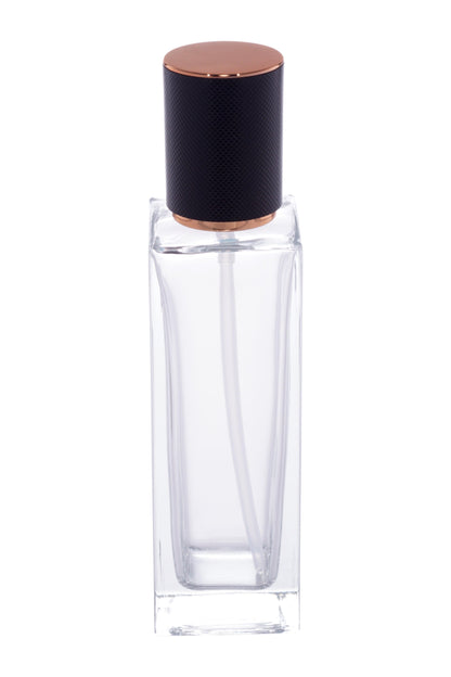 C15 - Imported Empty Premium Square Clear Glass Bottles with Fancy Double Toned Lotion Pump - Rentra S.P.A™
