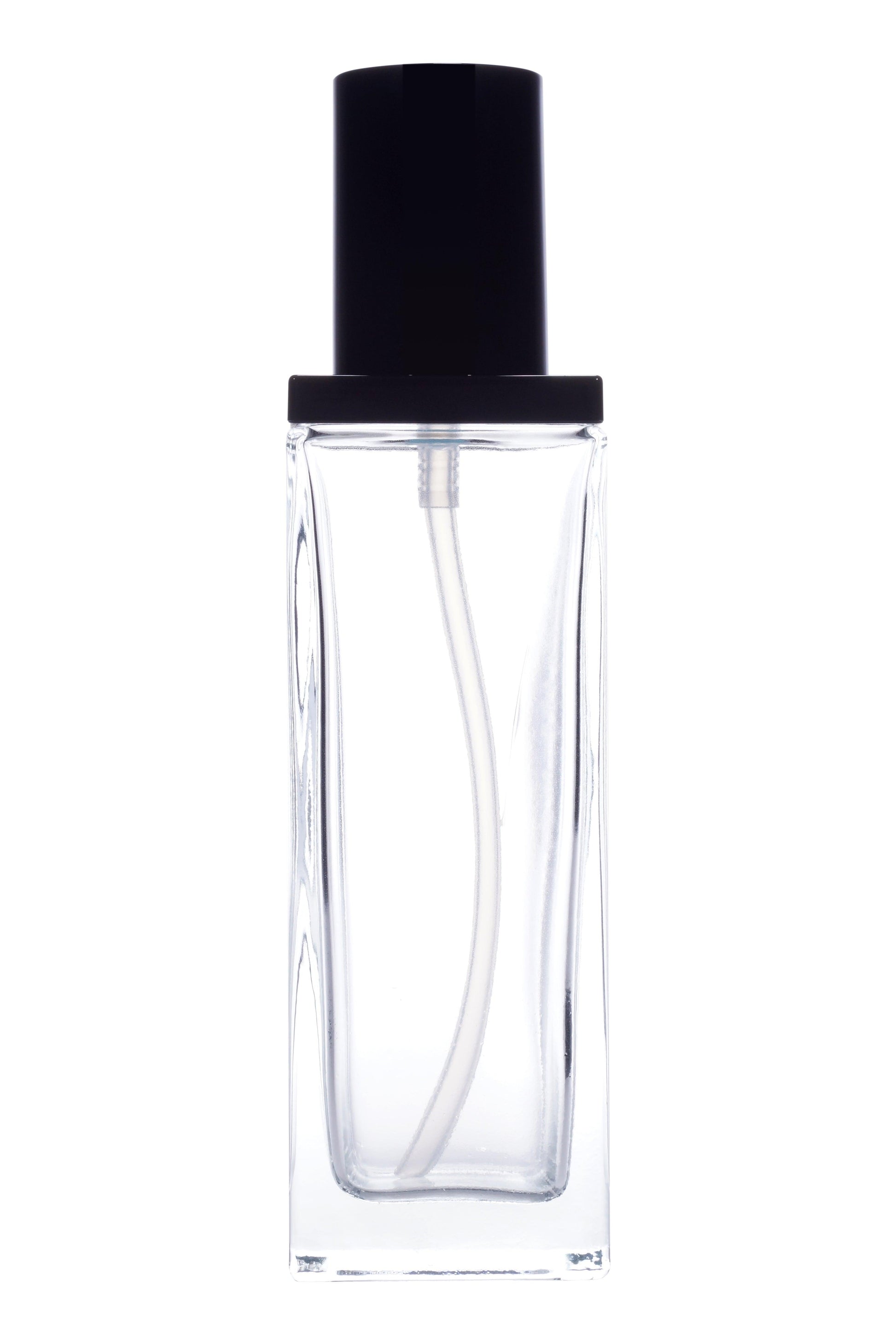 C54 - Imported Empty Premium Square Shoulder Sleeved Clear Glass Bottles with Lotion Pump - Rentra S.P.A™