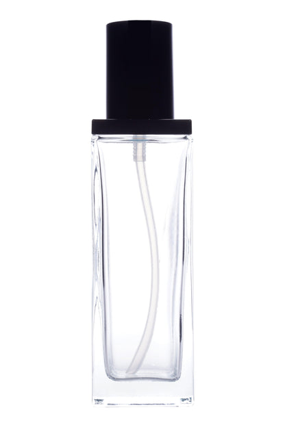 C54 - Imported Empty Premium Square Shoulder Sleeved Clear Glass Bottles with Lotion Pump - Rentra S.P.A™