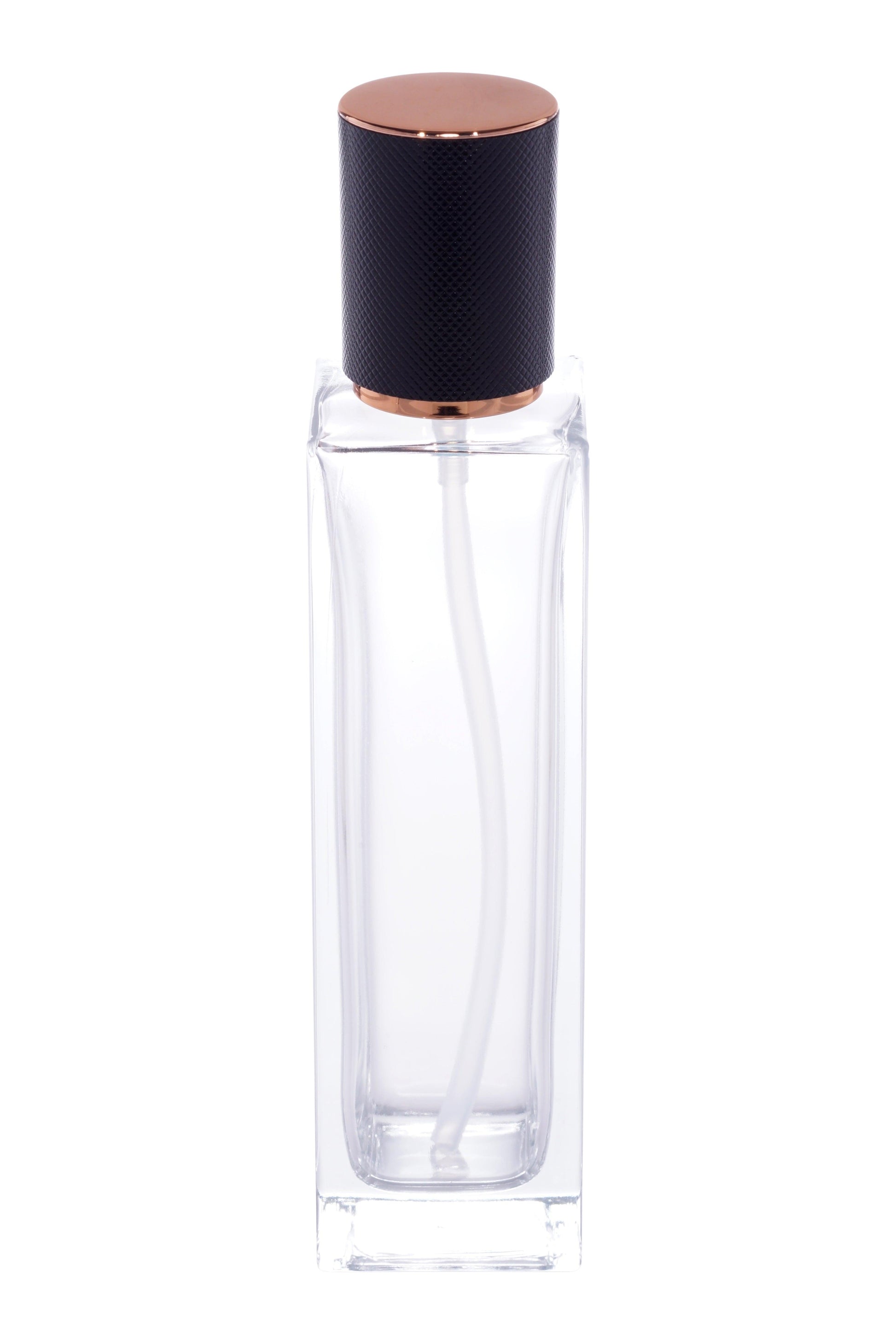 C15 - Imported Empty Premium Square Clear Glass Bottles with Fancy Double Toned Lotion Pump - Rentra S.P.A™