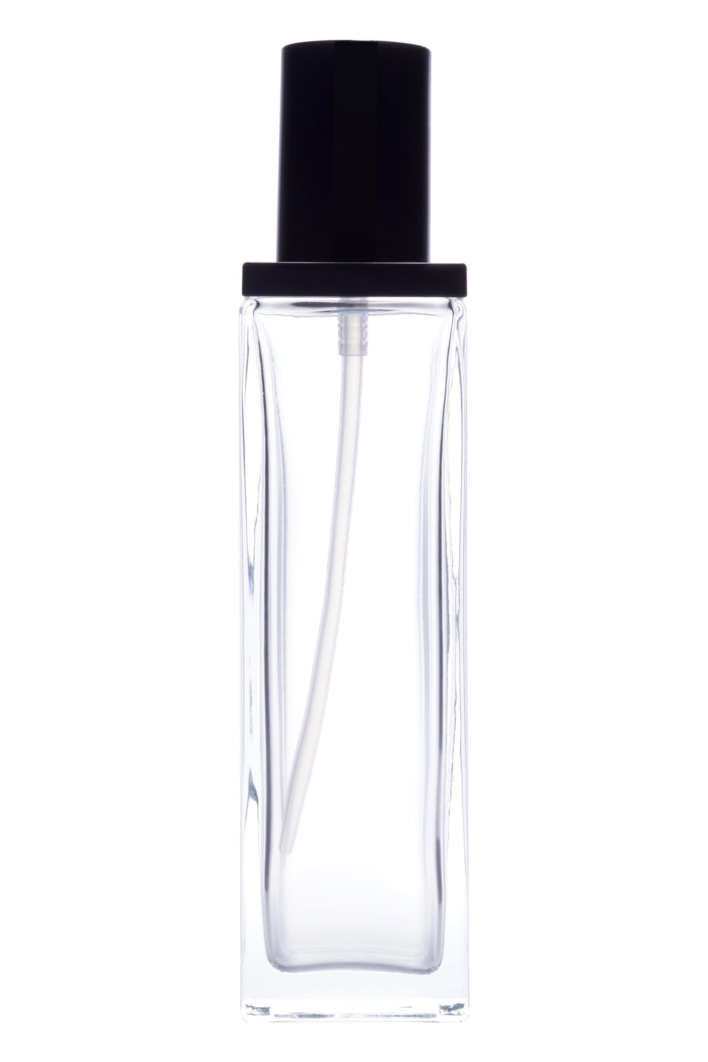 C54 - Imported Empty Premium Square Shoulder Sleeved Clear Glass Bottles with Lotion Pump - Rentra S.P.A™