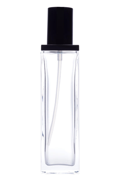 C54 - Imported Empty Premium Square Shoulder Sleeved Clear Glass Bottles with Lotion Pump - Rentra S.P.A™