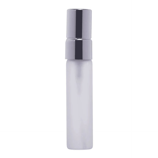 5ml frosted glass spray vial with shiny silver atomizer for cosmetic packaging