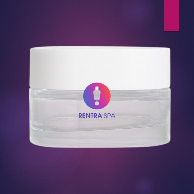 C74 - Imported Empty Premium Rounded-Edge Rectangle Clear 30g Glass Jars + Lid + Inner Wad