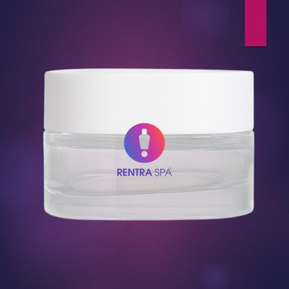 C74 - Imported Empty Premium Rounded-Edge Rectangle Clear 30g Glass Jars + Lid + Inner Wad