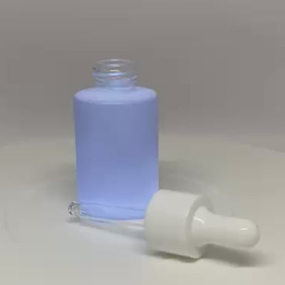 20mm Flat Neck Imported Empty 30ml Painted Round Glass Dropper Bottle with White Plastic Ring & White Teat