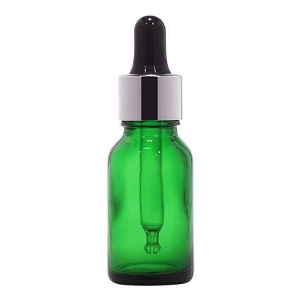 18mm Imported Empty 15ml Round Green Glass Dropper Bottle - Rentra S.P.A™