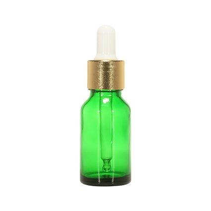 18mm 5ml Round Green 5ml Glass Bottle + Glass Dropper - Rentra S.P.A™