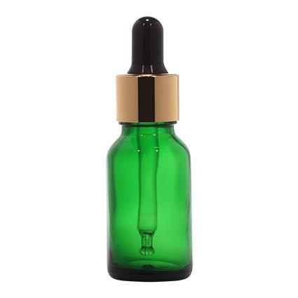 18mm Imported Empty 15ml Round Green Glass Dropper Bottle - Rentra S.P.A™