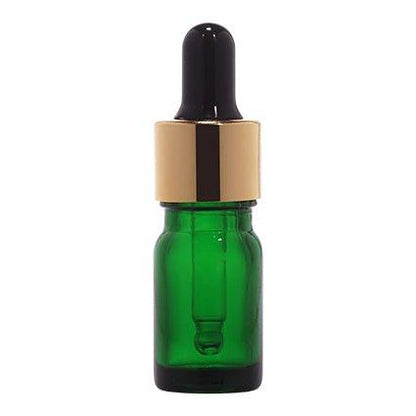 18mm 5ml Round Green 5ml Glass Bottle + Glass Dropper - Rentra S.P.A™