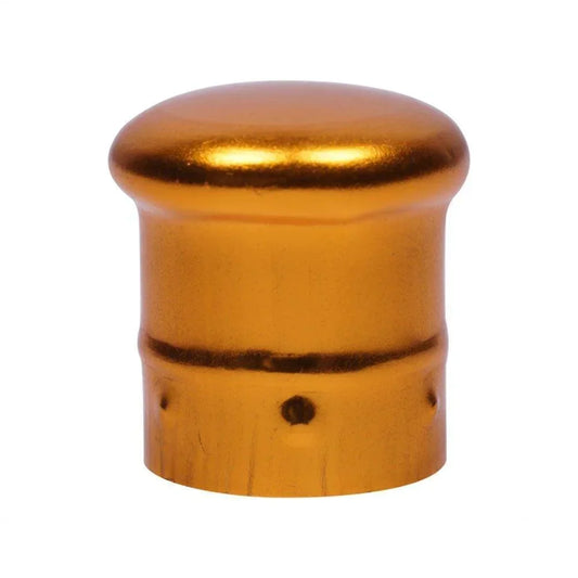 Glossy gold 18mm Euro dropper cap for cosmetic glass bottle packaging