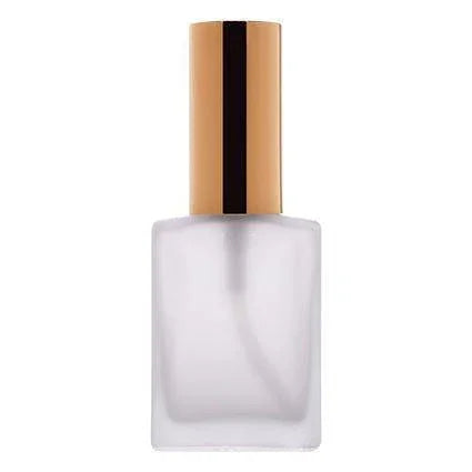 18mm Imported Empty 30ml Rectangular Clear Frosted Spray Glass Bottle with Metal Gold Pump - Rentra S.P.A™