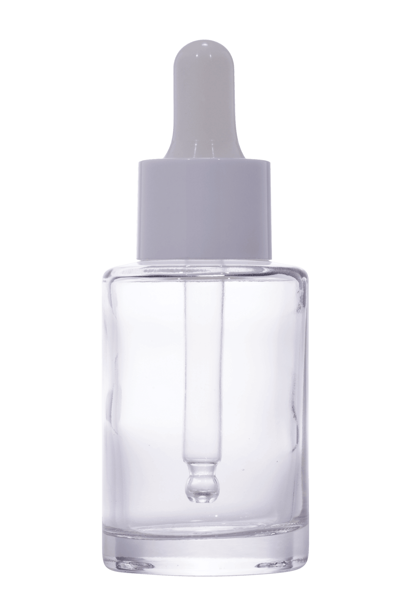 20mm Flat Neck Imported Empty 30ml Clear Round Glass Dropper Bottle - Rentra S.P.A™