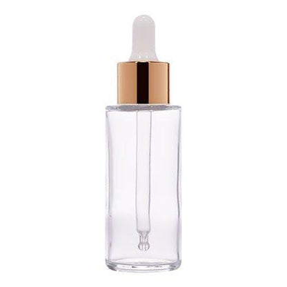 20mm Flat Neck Imported Empty 50ml Clear Round Glass Dropper Bottle - Rentra S.P.A™